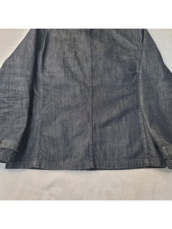 Converse One Star Men's Hooded Full Zip Button Black Denim Jacket Size L - Picture 14 of 14